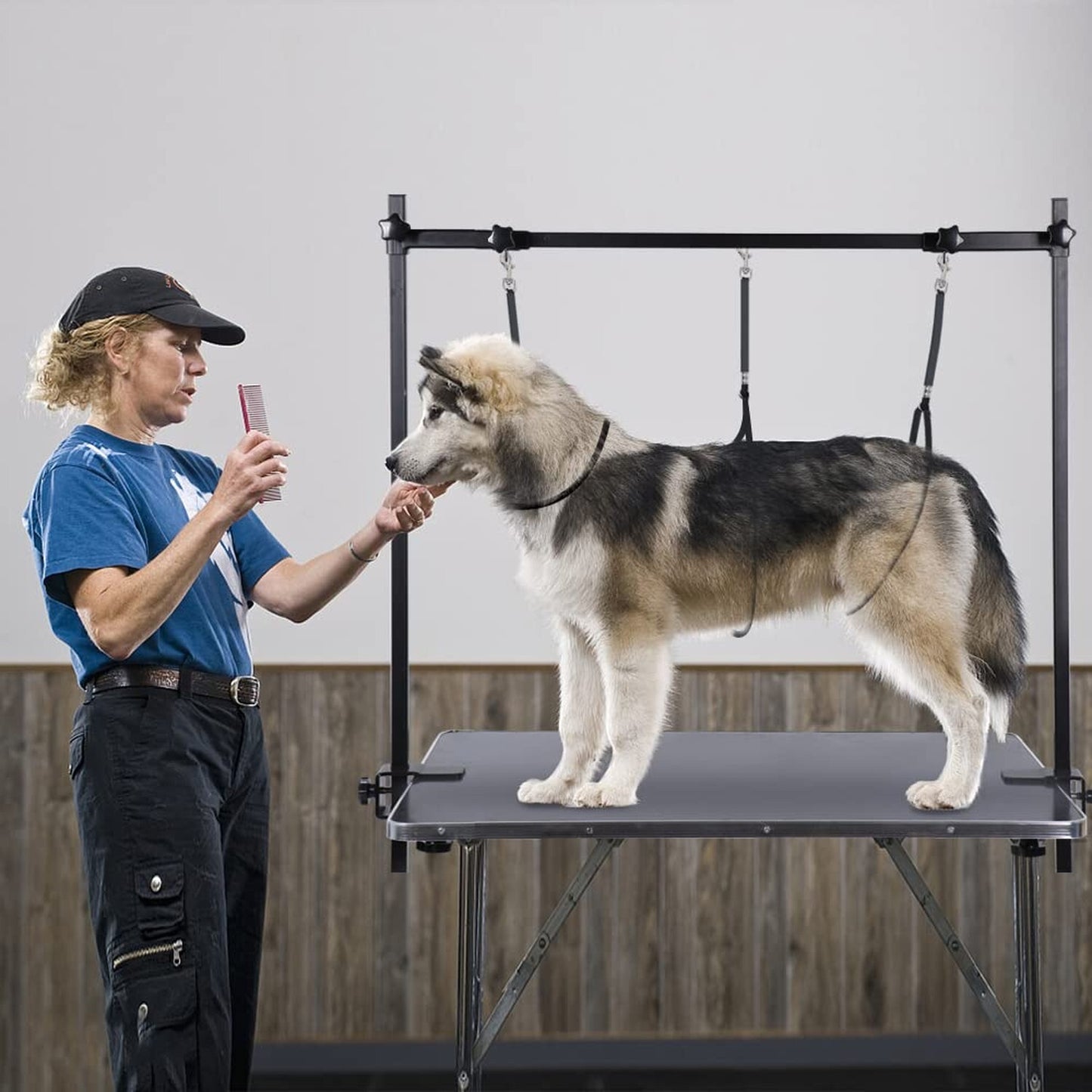 H-Shape Dog Grooming Arm with Clamp, Heavy Duty Pet Grooming Table Arm with L...