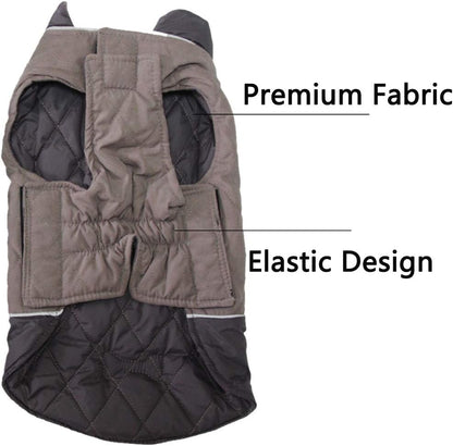Reversible Waterproof Winter Dog Coat for Small Dogs - Stylish & Warm Puppy Jacket in Grey