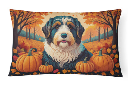 Bearded Collie Fall Throw Pillow