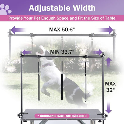 H-Shape Dog Grooming Arm with Clamp, Heavy Duty Pet Grooming Table Arm with L...