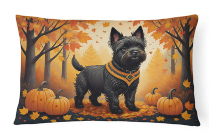 Black Cairn Terrier Fall Throw Pillow