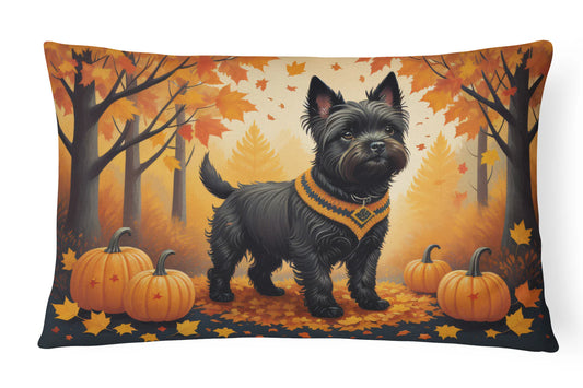 Black Cairn Terrier Fall Throw Pillow