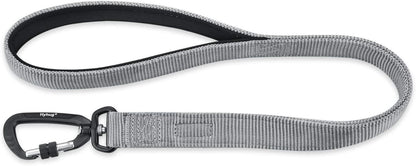 Heavy Duty 24-Inch Dog Leash with Comfort Handle & Lightweight Aluminium Clip - Ideal for Large & Medium Dogs - Sleek Gray Design