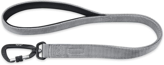 Heavy Duty 24-Inch Dog Leash with Comfort Handle & Lightweight Aluminium Clip - Ideal for Large & Medium Dogs - Sleek Gray Design