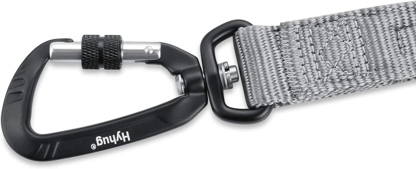 Heavy Duty 24-Inch Dog Leash with Comfort Handle & Lightweight Aluminium Clip - Ideal for Large & Medium Dogs - Sleek Gray Design