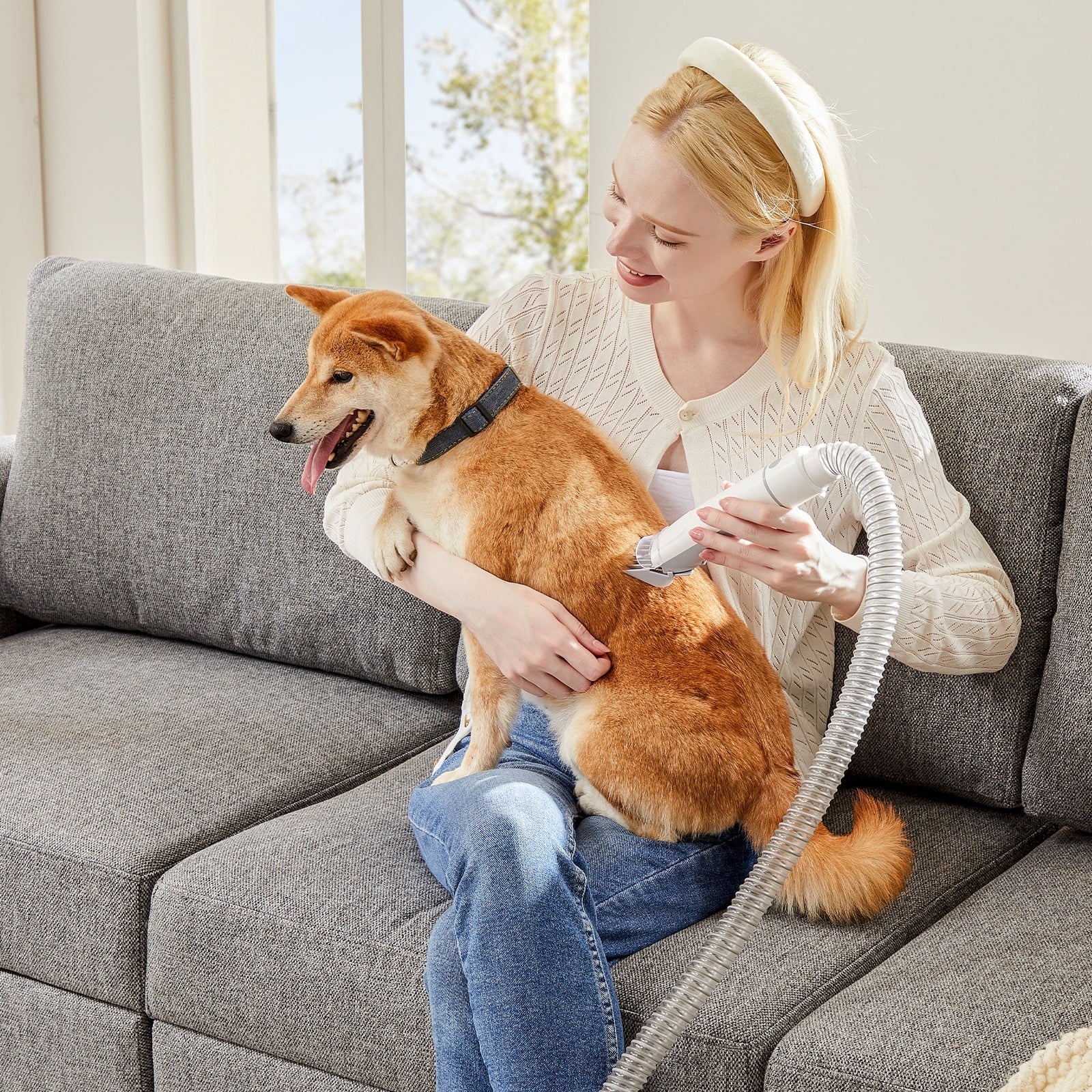 Dog Grooming Kit, 2.5L Pet Hair Vacuum, 5-In-1 Electric Clippers Cleaning Set for Dogs, Cats, and Other Animals