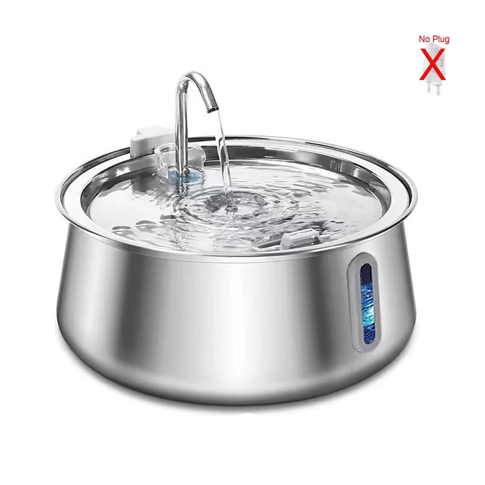 Stainless Steel Cat Automatic Drinking Fountain Dog Drinking Fountain Ultra-Quiet Pet Fountain with Window Cat Water Feeder