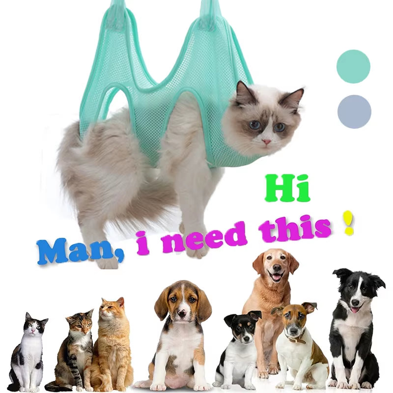 Cat Dog Grooming Hammock with Security Strap anti Scratch Pet Nail Trimming Cats Dogs Hammock Beauty Hanging Pet Accessories