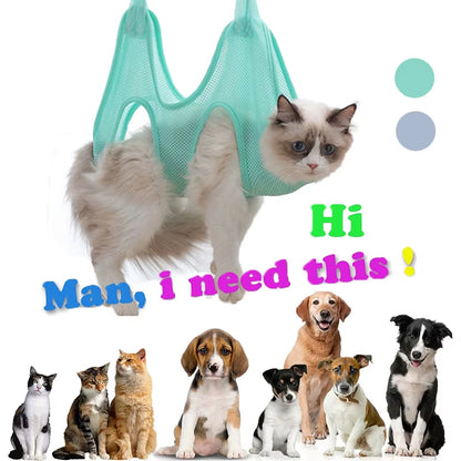 Cat Dog Grooming Hammock with Security Strap anti Scratch Pet Nail Trimming Cats Dogs Hammock Beauty Hanging Pet Accessories