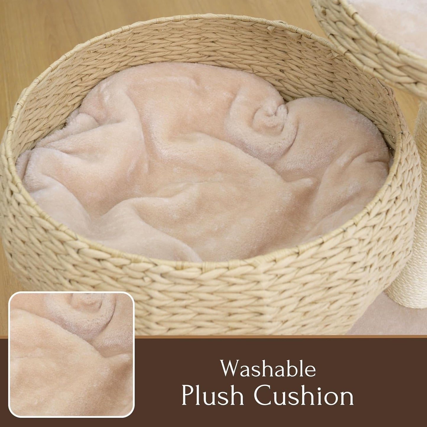 Natural Paper Rope Cat Tree with Perch - Stylish Bowl Shaped Design