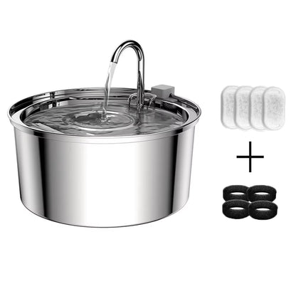 Stainless Steel Cat Automatic Drinking Fountain Dog Drinking Fountain Ultra-Quiet Pet Fountain with Window Cat Water Feeder