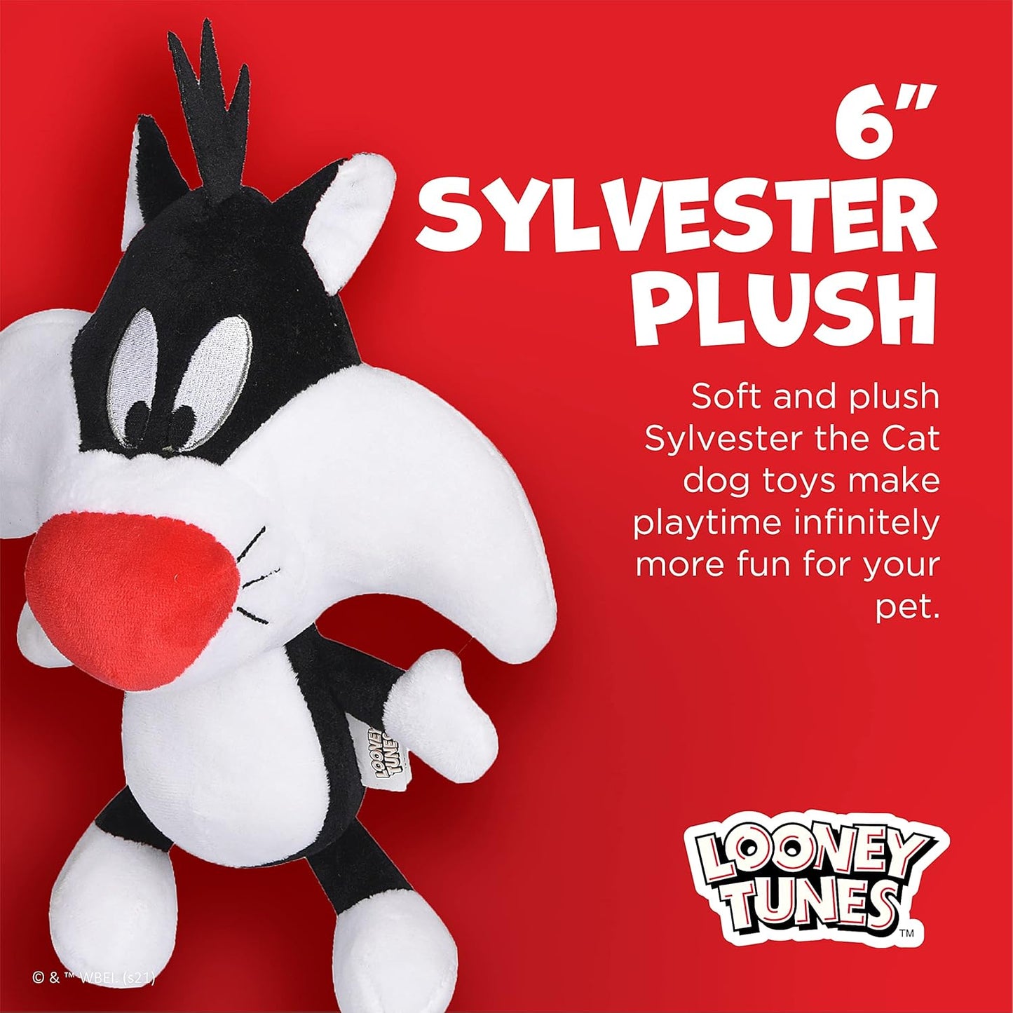 for Pets Sylvester the Cat Big Head Plush Dog Toy