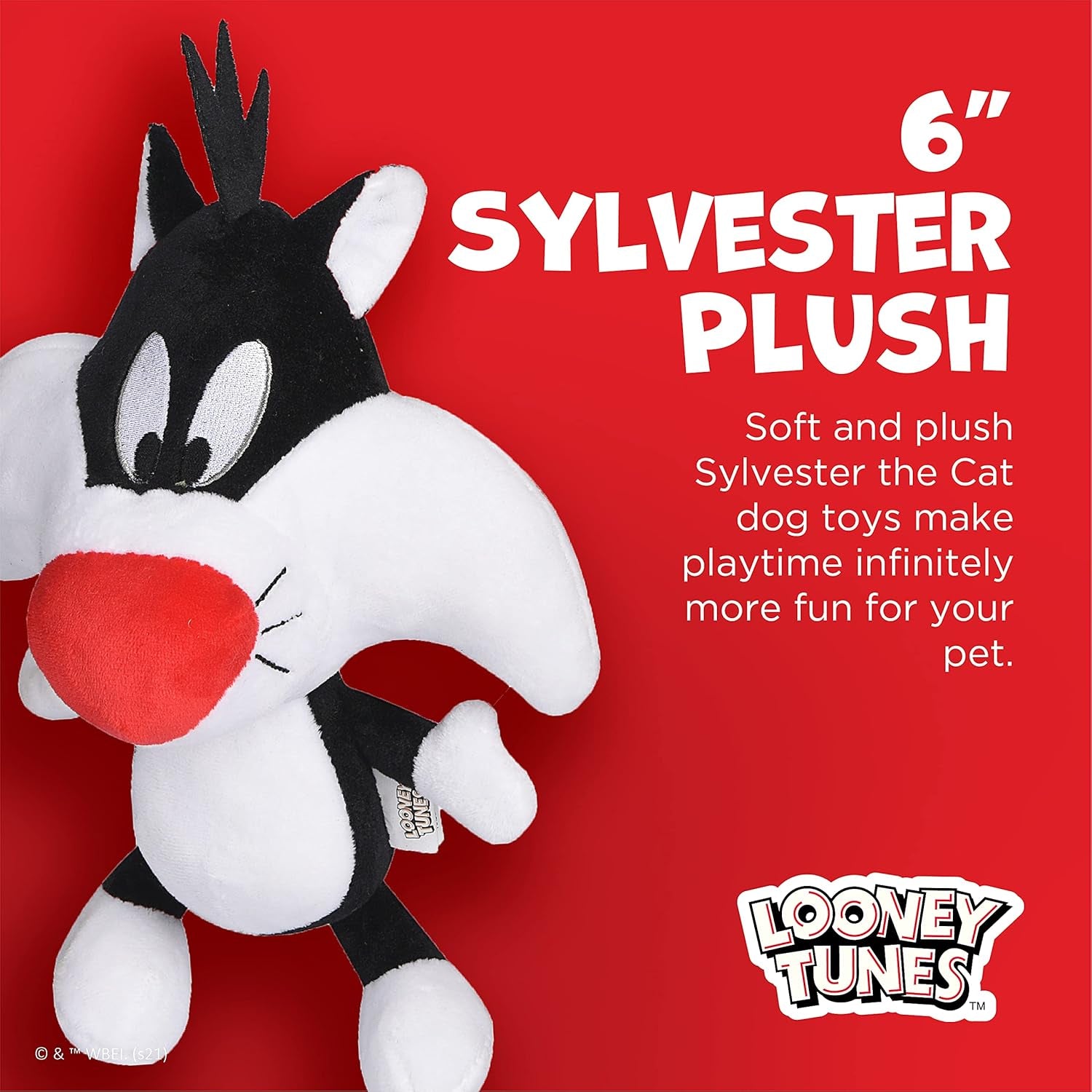 for Pets Sylvester the Cat Big Head Plush Dog Toy