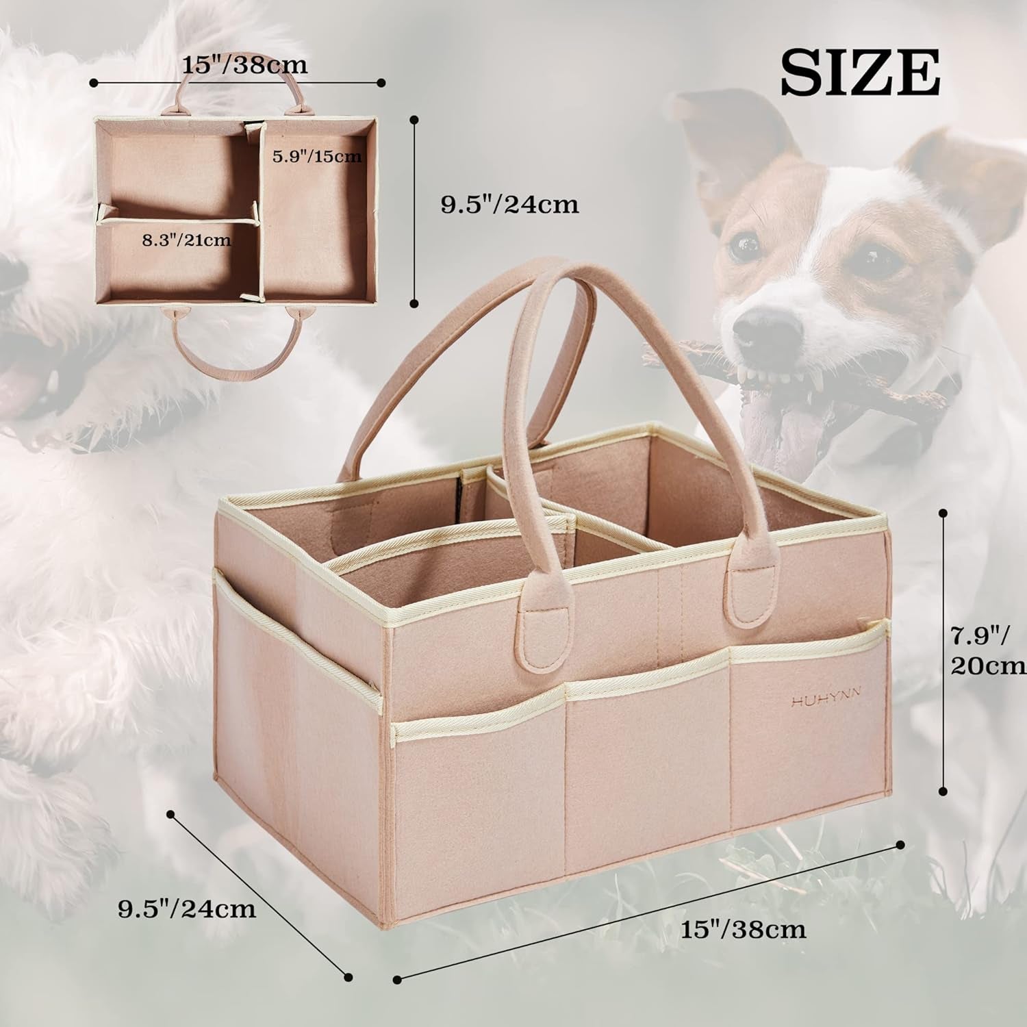 Pet Grooming Tote Bag, Dog Grooming Supplies Organizer Bag, Dog Grooming Bag for Travel Outdoor(Bag ONLY) (Khaki)