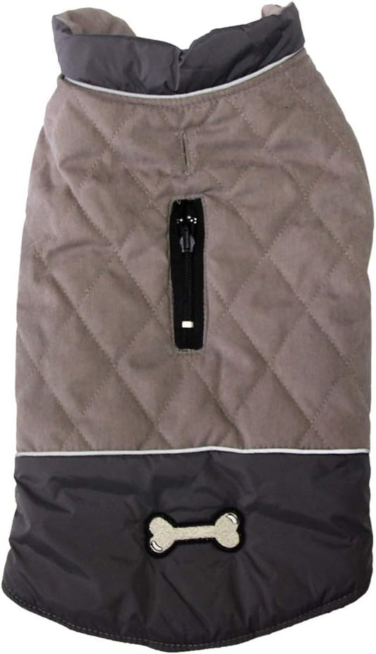 Reversible Waterproof Winter Dog Coat for Small Dogs - Stylish & Warm Puppy Jacket in Grey