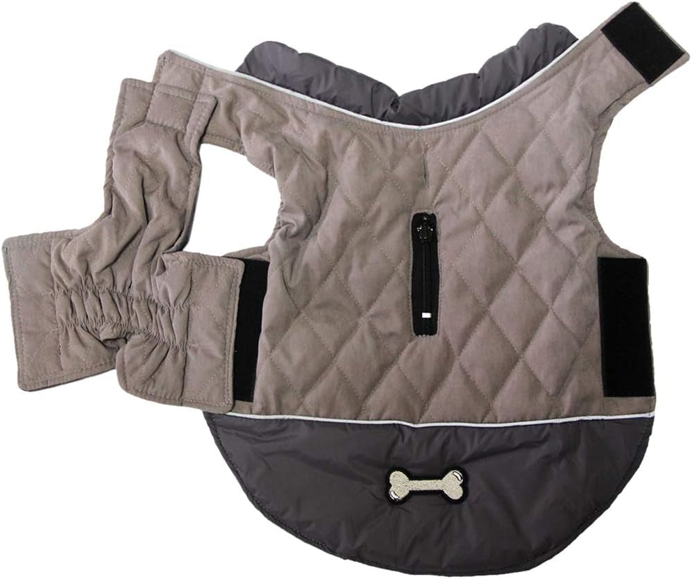Reversible Waterproof Winter Dog Coat for Small Dogs - Stylish & Warm Puppy Jacket in Grey