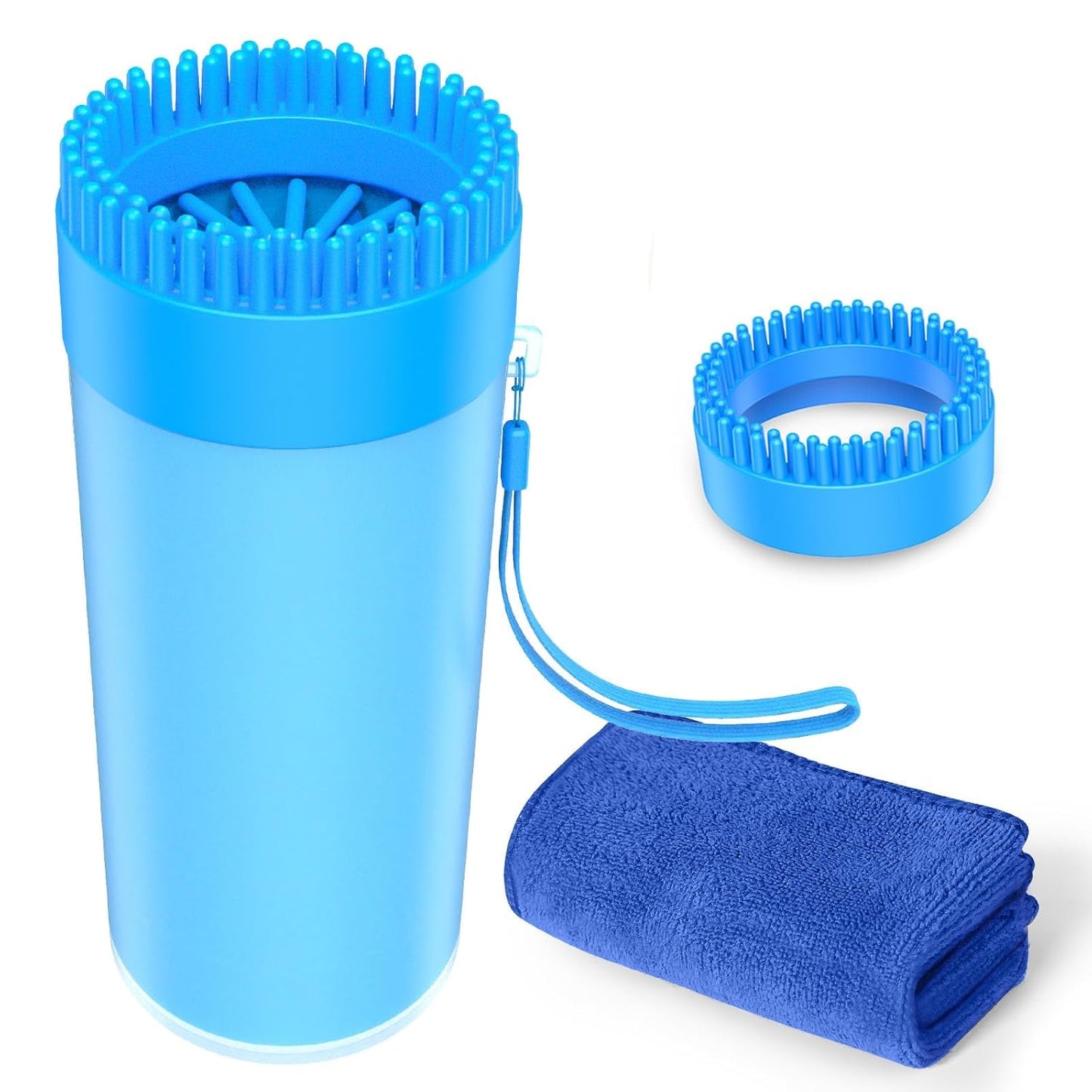 Ultimate 2-in-1 Paw Buddy: Clean Muddy Paws & Dry with Absorbent Towel for Medium Dogs