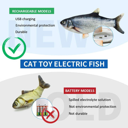 Floppy Fish Dog Toy,Fish Toy,Interactive Cat Toys for Indoor Cats USB Charging,Cat Chew Toy Can Kick and Chew,Kitten Teething Catnip Toys.