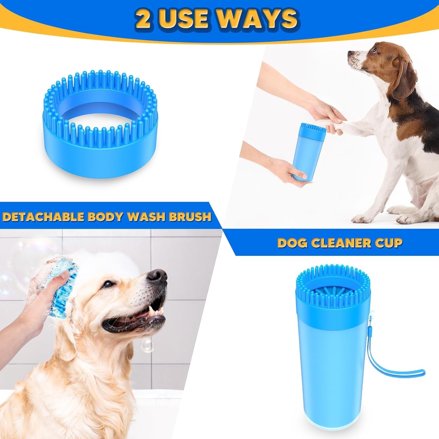 Ultimate 2-in-1 Paw Buddy: Clean Muddy Paws & Dry with Absorbent Towel for Medium Dogs