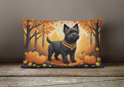 Black Cairn Terrier Fall Throw Pillow