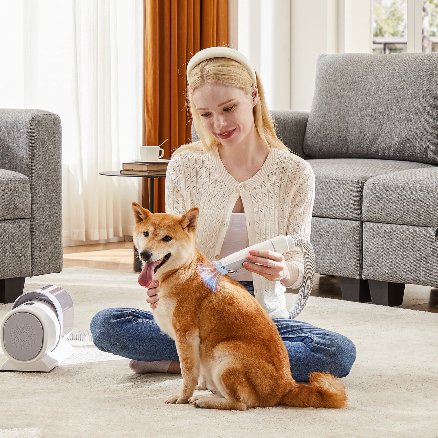 Dog Grooming Kit, 2.5L Pet Hair Vacuum, 5-In-1 Electric Clippers Cleaning Set for Dogs, Cats, and Other Animals