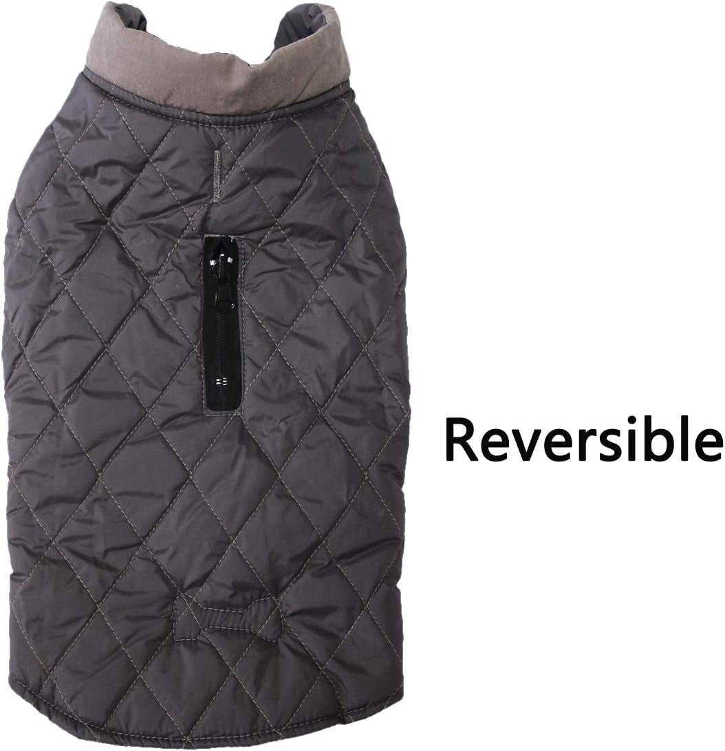 Reversible Waterproof Winter Dog Coat for Small Dogs - Stylish & Warm Puppy Jacket in Grey