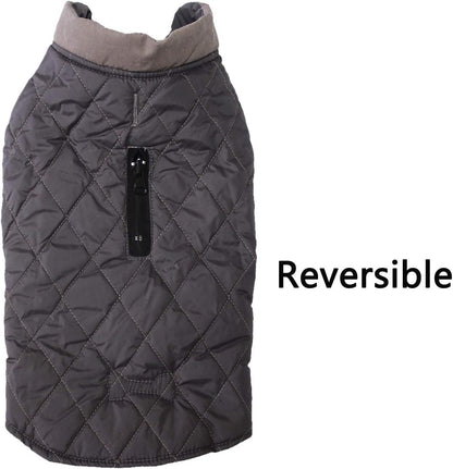 Reversible Waterproof Winter Dog Coat for Small Dogs - Stylish & Warm Puppy Jacket in Grey