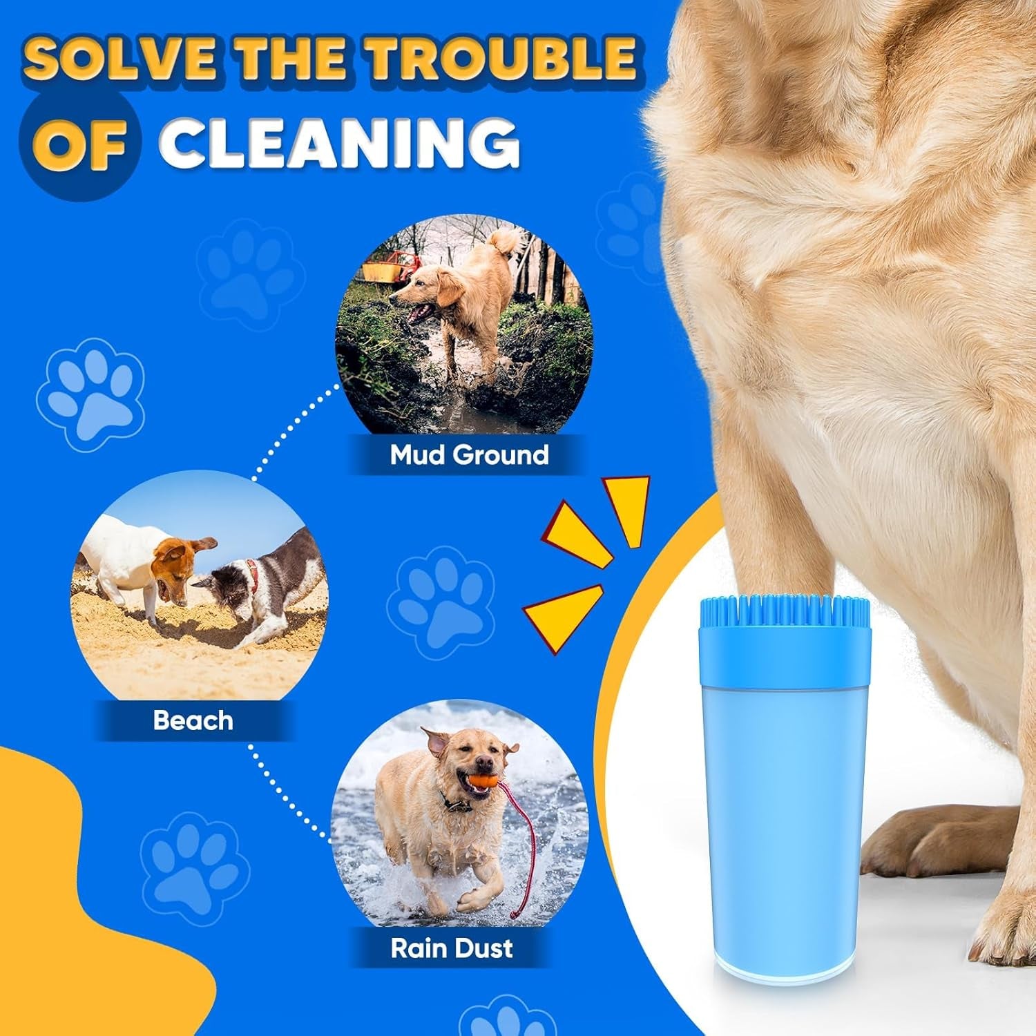 Ultimate 2-in-1 Paw Buddy: Clean Muddy Paws & Dry with Absorbent Towel for Medium Dogs
