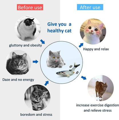 Floppy Fish Dog Toy,Fish Toy,Interactive Cat Toys for Indoor Cats USB Charging,Cat Chew Toy Can Kick and Chew,Kitten Teething Catnip Toys.