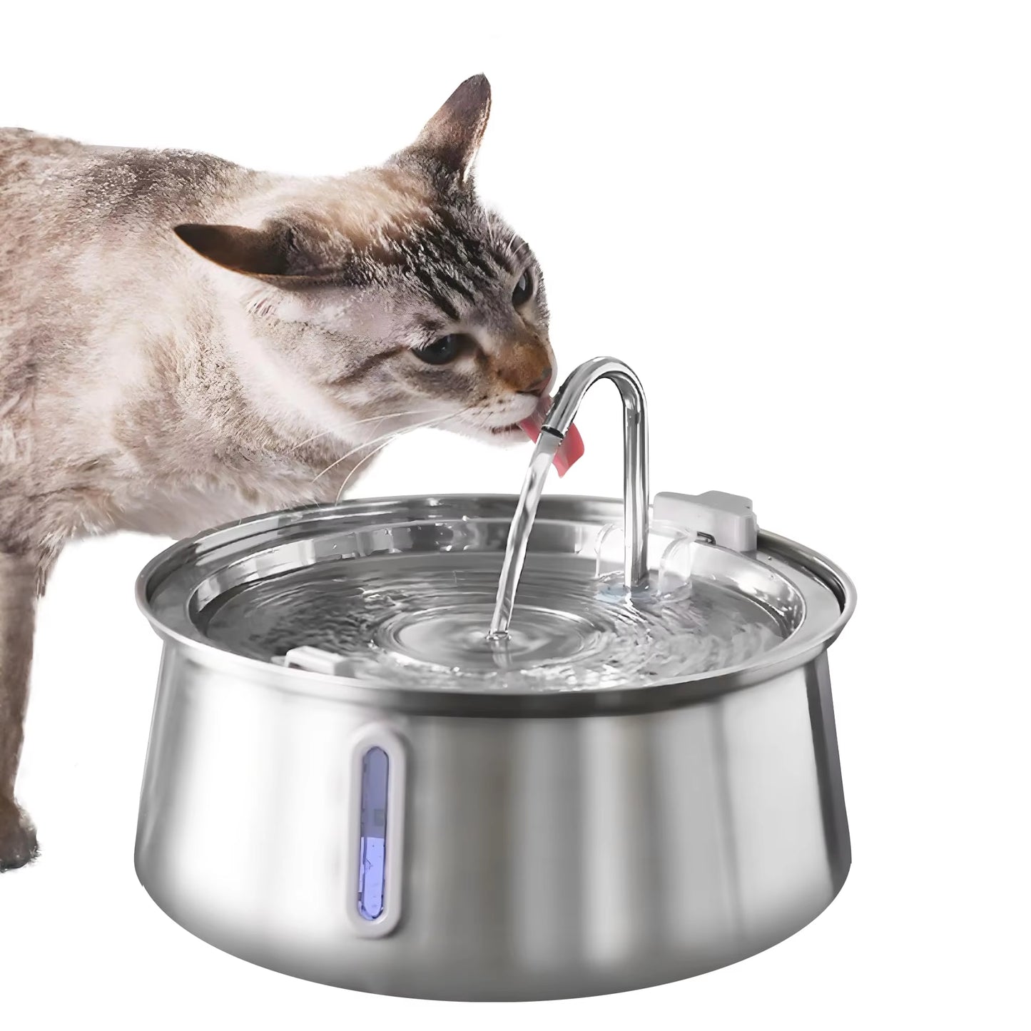 Stainless Steel Cat Automatic Drinking Fountain Dog Drinking Fountain Ultra-Quiet Pet Fountain with Window Cat Water Feeder