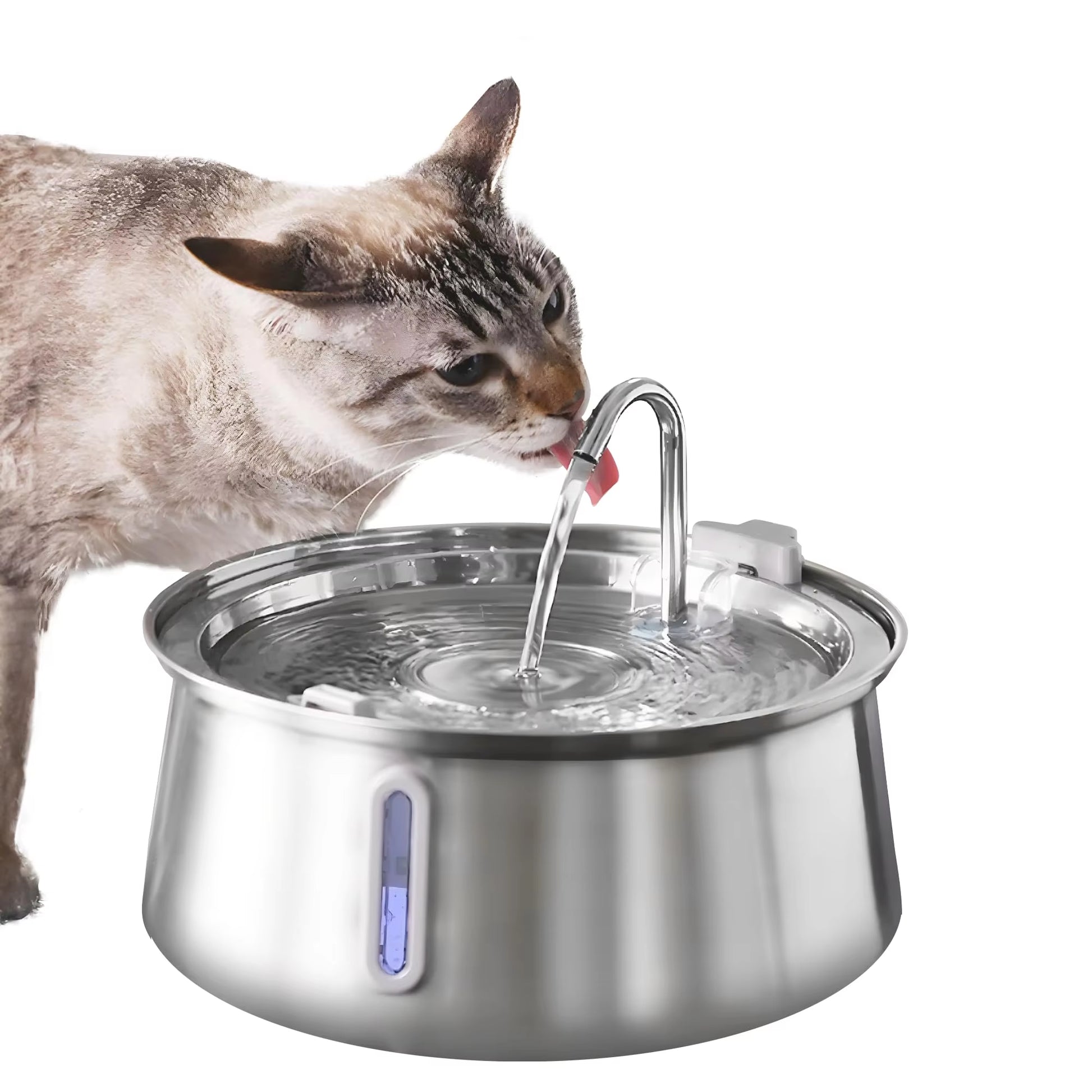 Stainless Steel Cat Automatic Drinking Fountain Dog Drinking Fountain Ultra-Quiet Pet Fountain with Window Cat Water Feeder