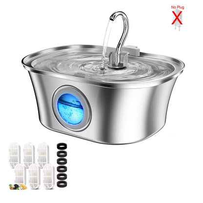 Stainless Steel Cat Automatic Drinking Fountain Dog Drinking Fountain Ultra-Quiet Pet Fountain with Window Cat Water Feeder
