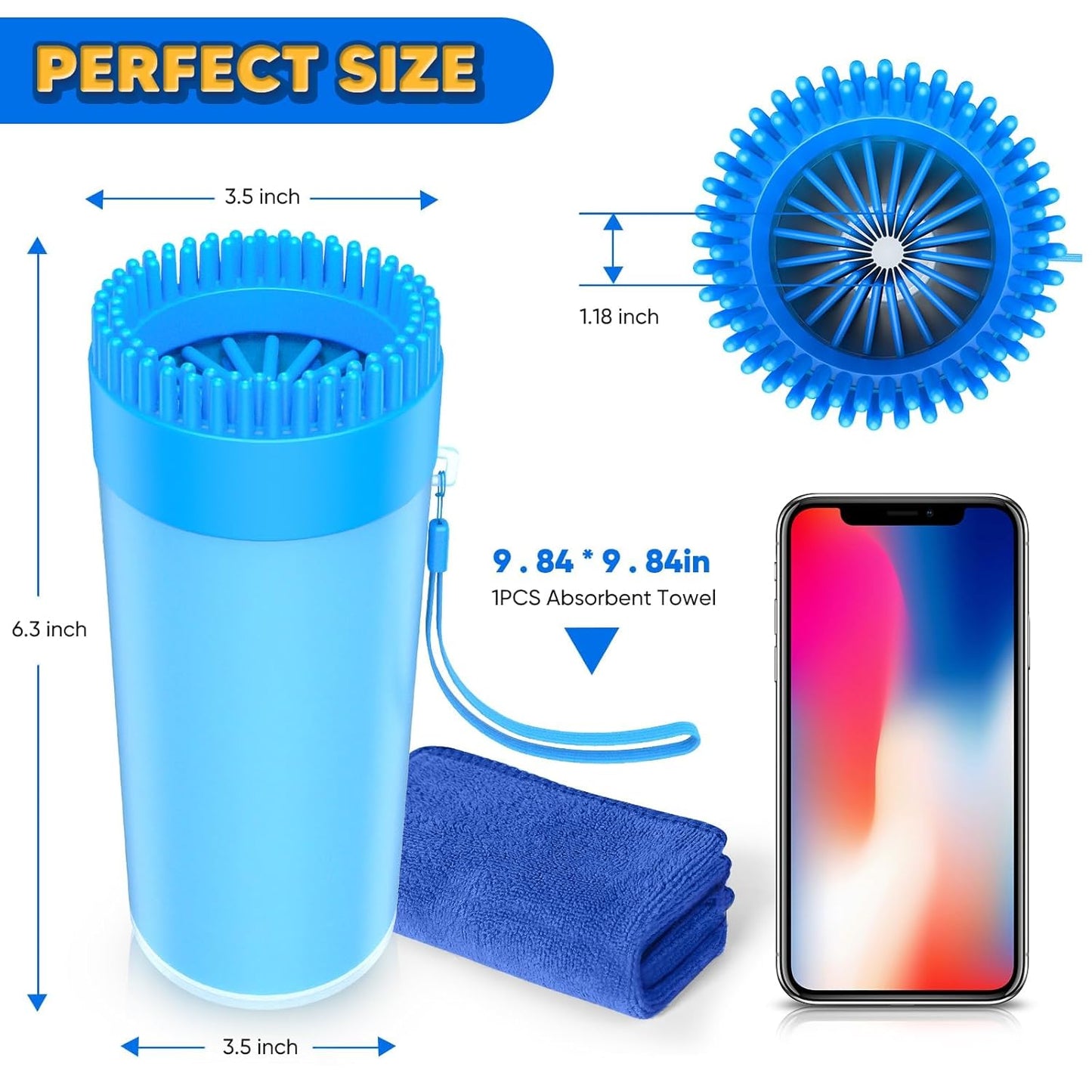 Ultimate 2-in-1 Paw Buddy: Clean Muddy Paws & Dry with Absorbent Towel for Medium Dogs