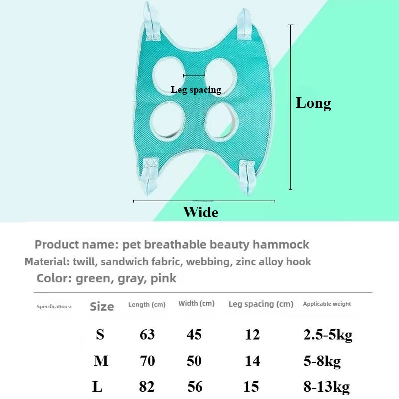 Cat Dog Grooming Hammock with Security Strap anti Scratch Pet Nail Trimming Cats Dogs Hammock Beauty Hanging Pet Accessories