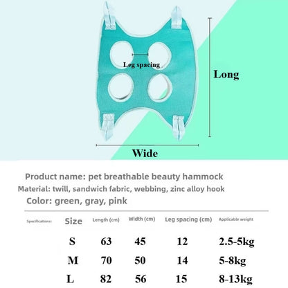 Cat Dog Grooming Hammock with Security Strap anti Scratch Pet Nail Trimming Cats Dogs Hammock Beauty Hanging Pet Accessories