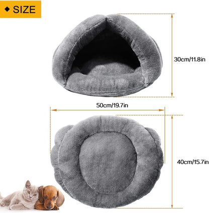 Cat Cuddle Cave Bed Self-Warming Cat Sleeping Bed Winter Pet Bed Cozy Sleeping House for Indoor Cats and Puppy