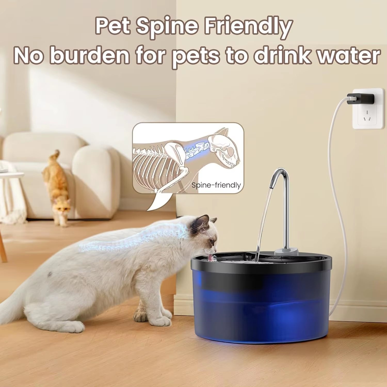 Cat Water Fountain,3.2L,Pet Water Dispenser with Filter,Dog Drinking Fountain for Cats,Ultra Quiet Water Pump